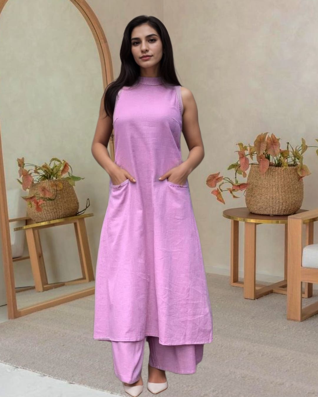 Mridula Halter Neck Cotton Co-ord Set for Women