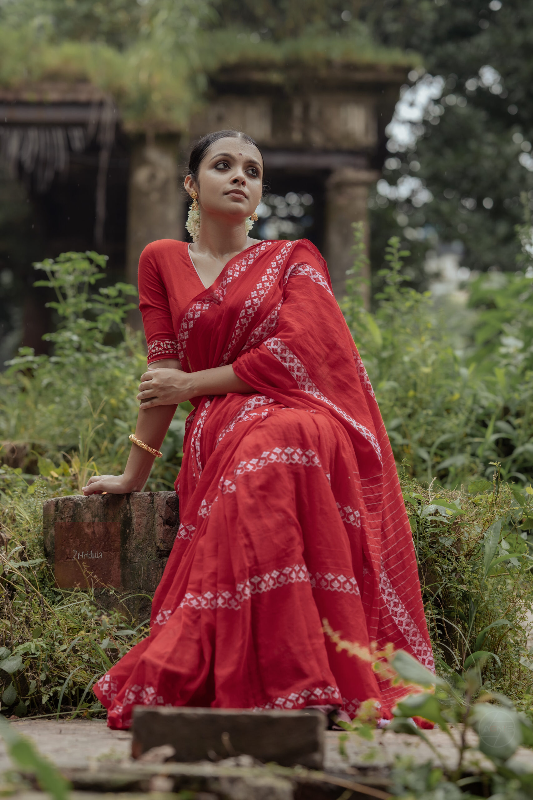 Nandini Mul Cotton Woven Threadwork Saree - Image 5