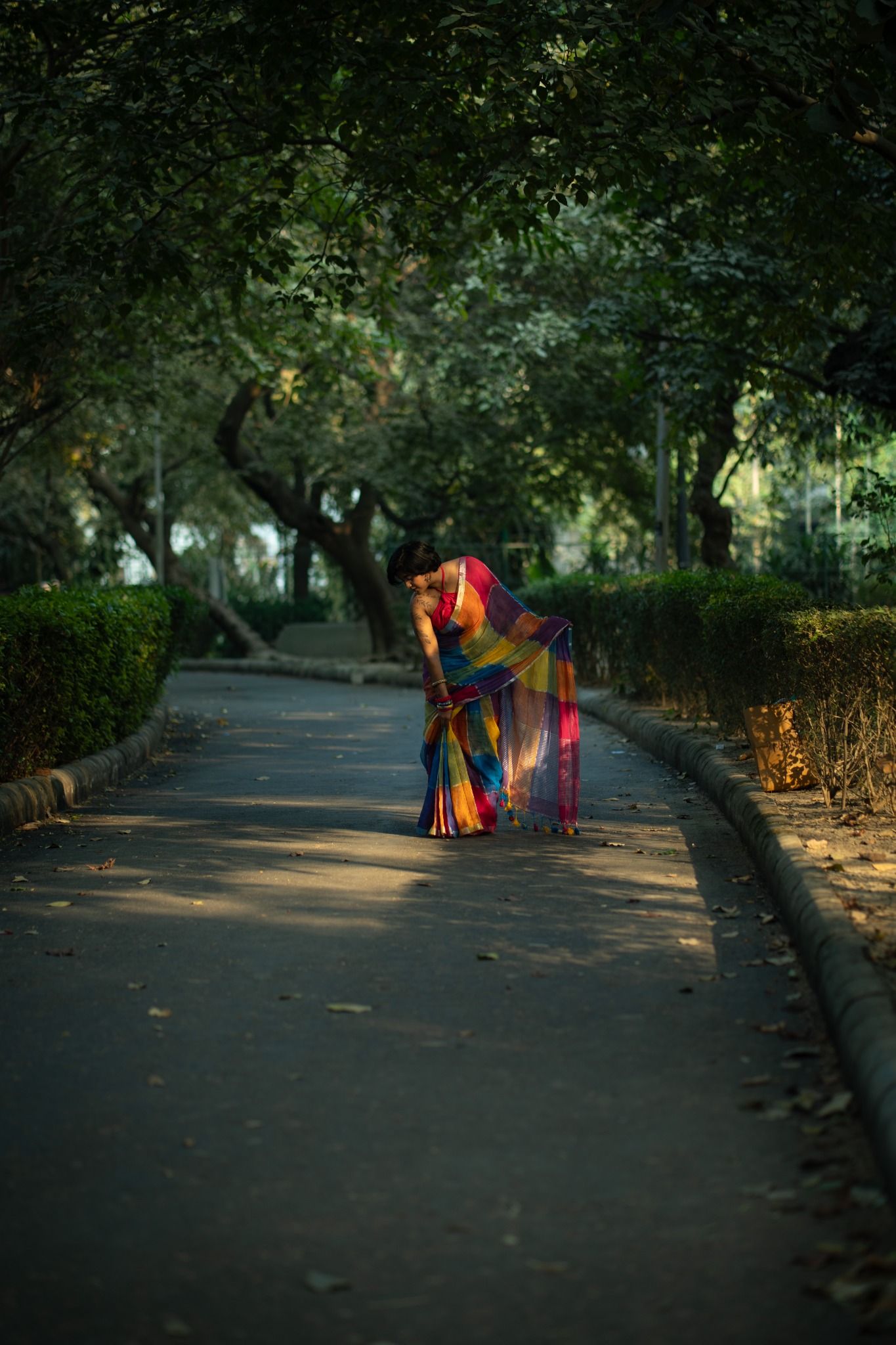 Bahaar Multicolour Cotton Linen Saree - Image 6