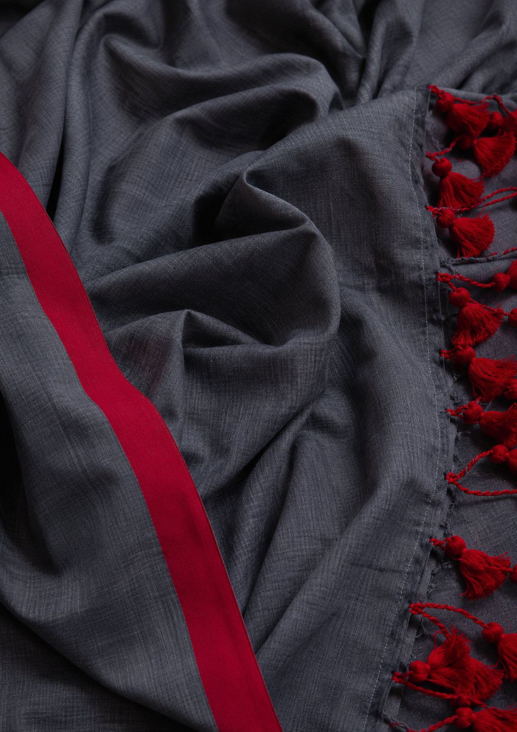 Mridula Grey Whisper Soft Khadi Cotton Saree - Image 4
