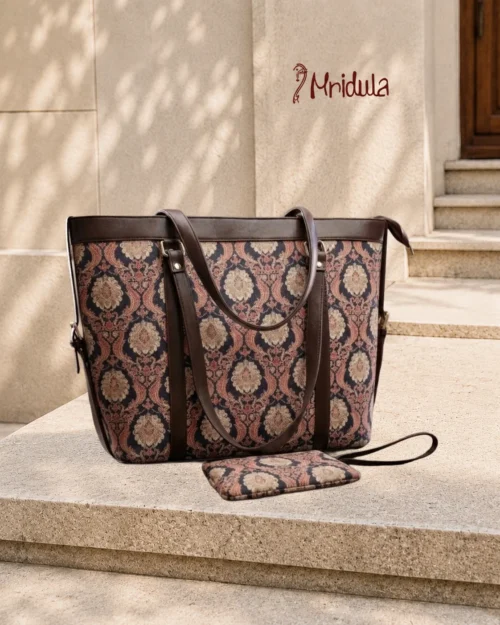 Crafted Motif Laptop Bag by Mridula – front view