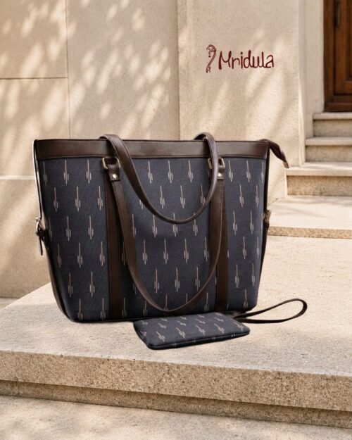 Mridula Loomline Laptop Tote Bag in canvas fabric